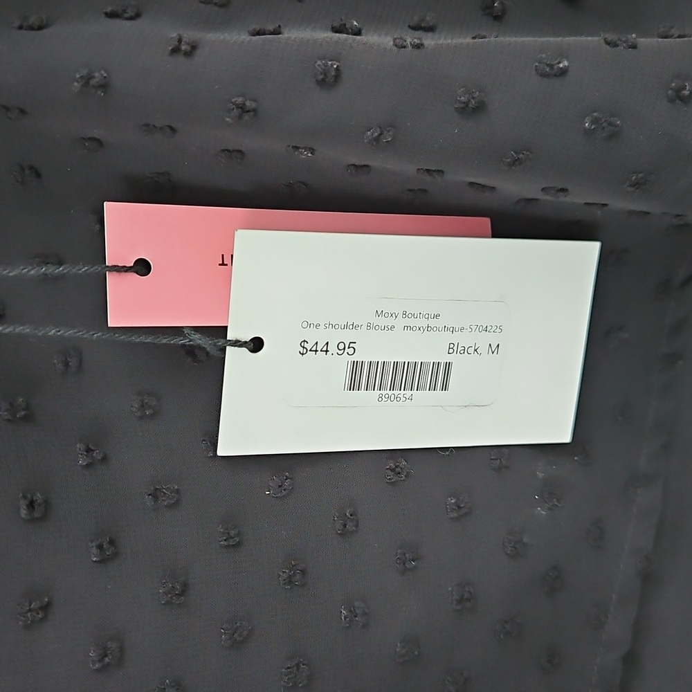 NWT Andree One Shoulder Black Top - Picture 5 of 6